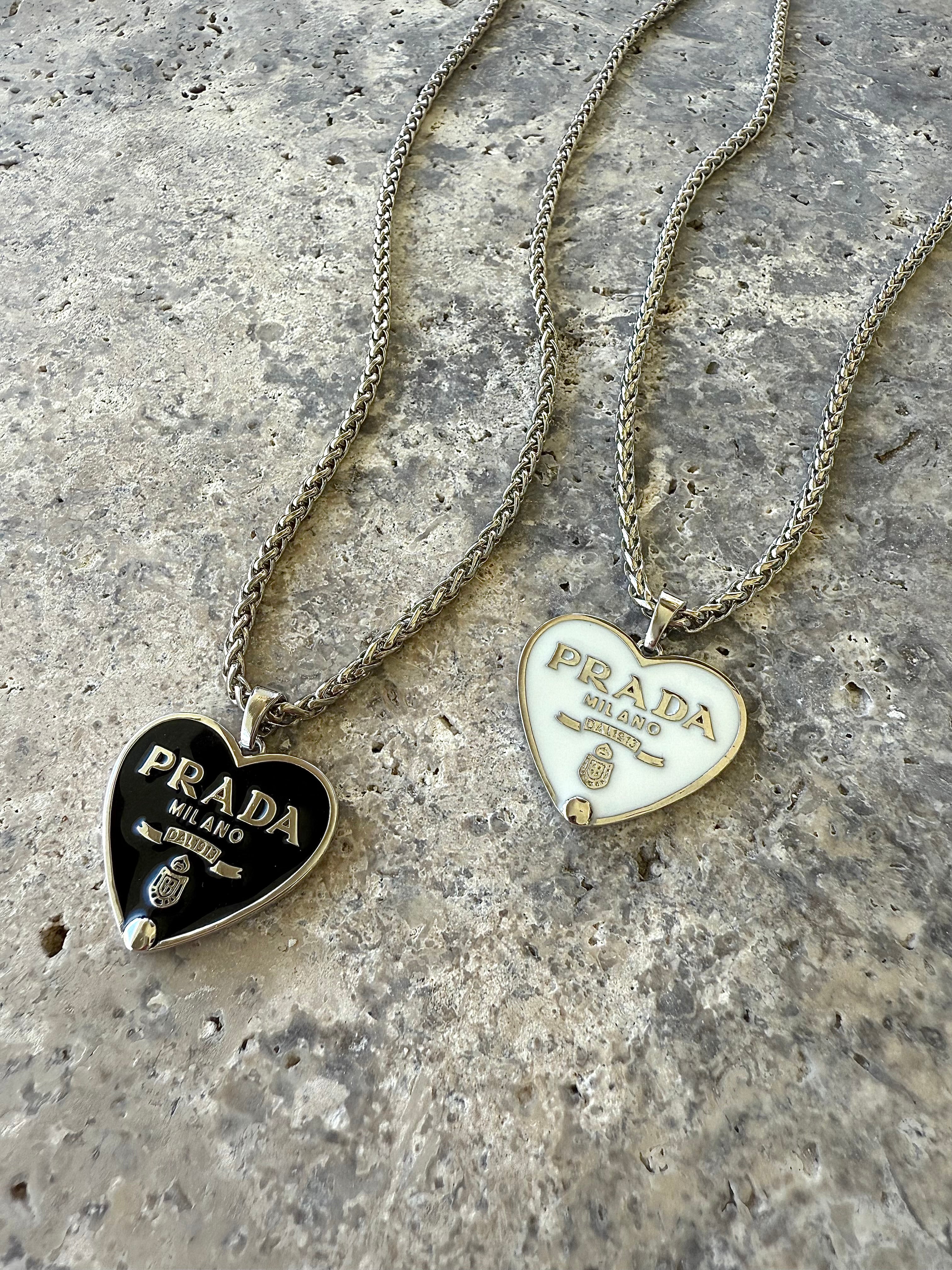 P-RAD White & Silver Heart Necklace