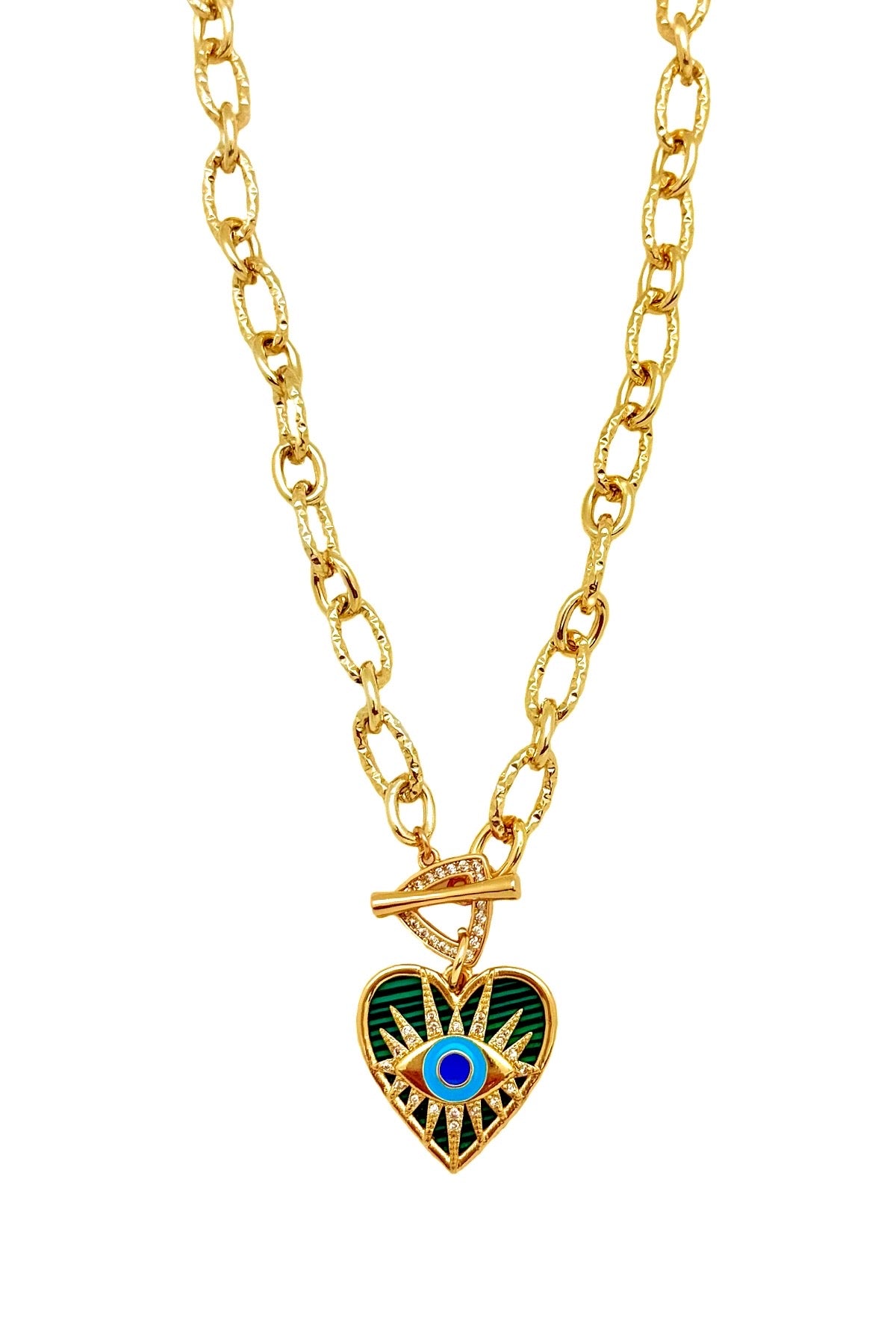 Green Eyed Heart Necklace
