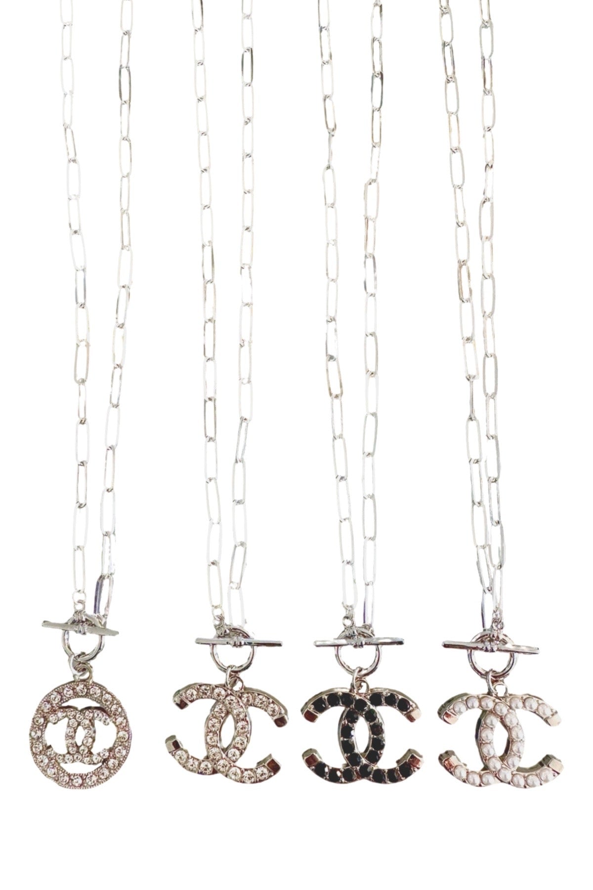 CC Silver Link & Toggle Necklace