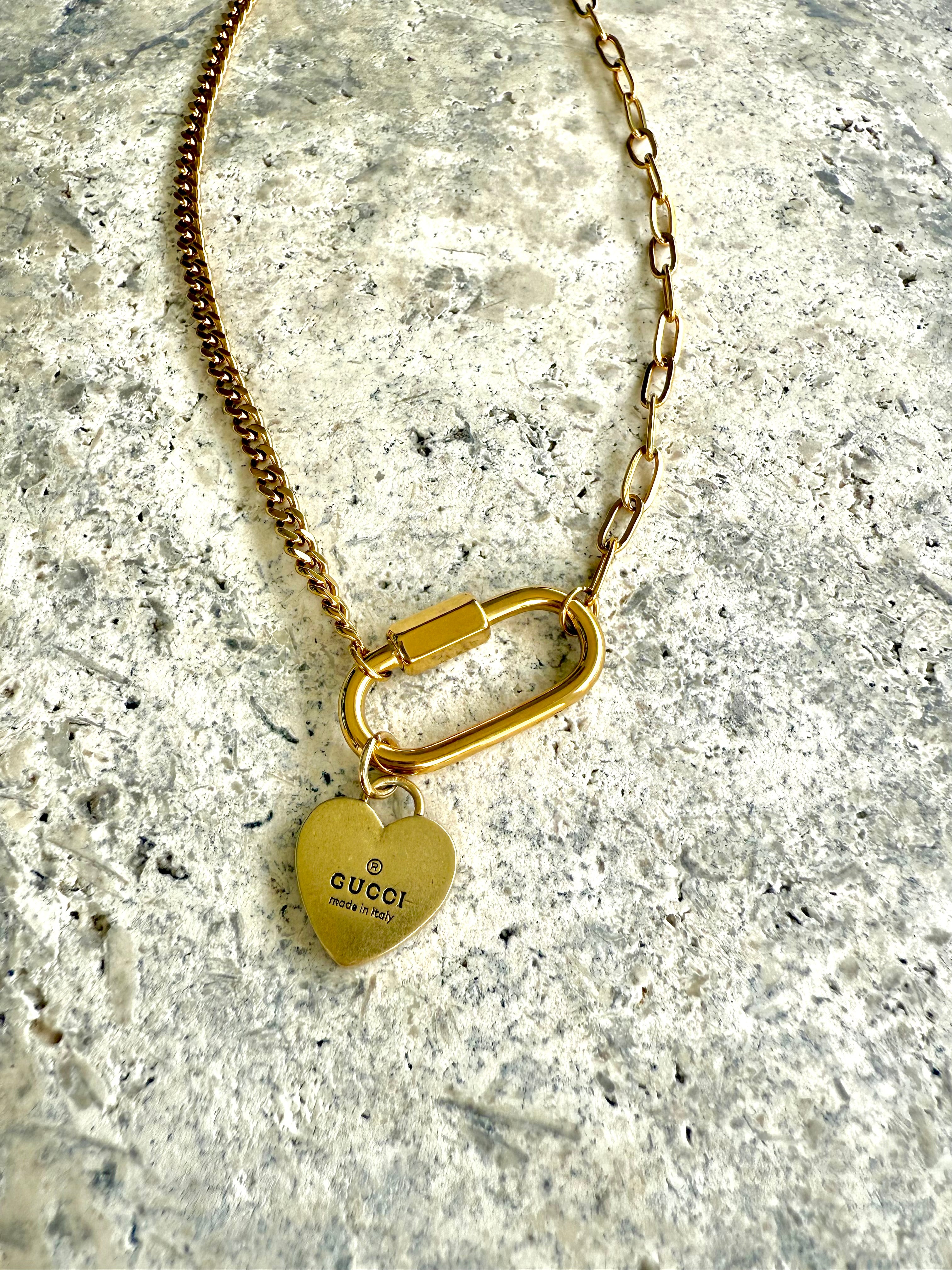 GG Heart & Carabiner Necklace