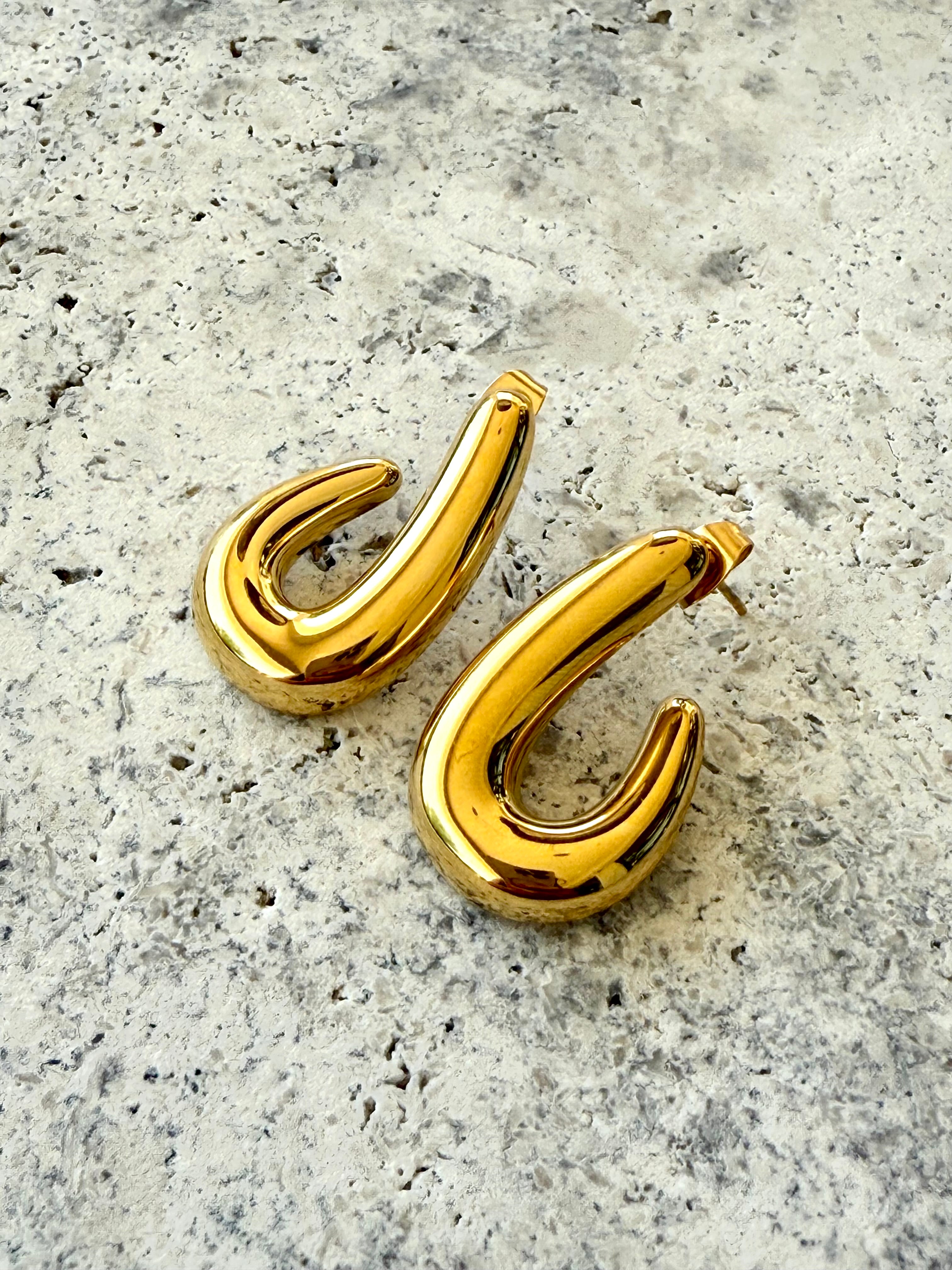 Gold L-shaped Earrings