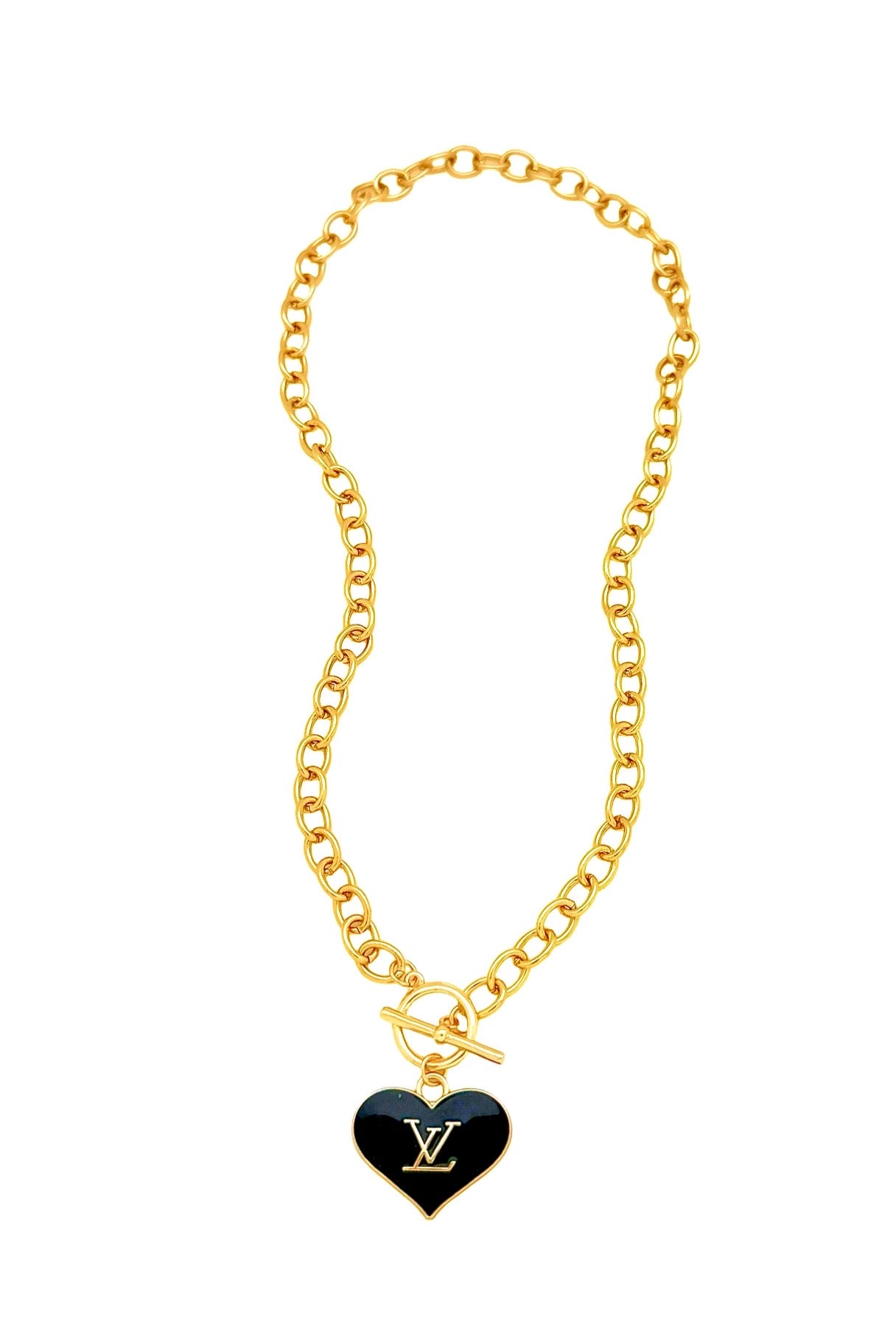 LV Black Heart Necklace