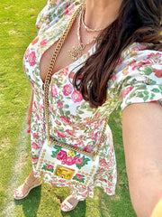 CC Pearl Leather Chain Necklace