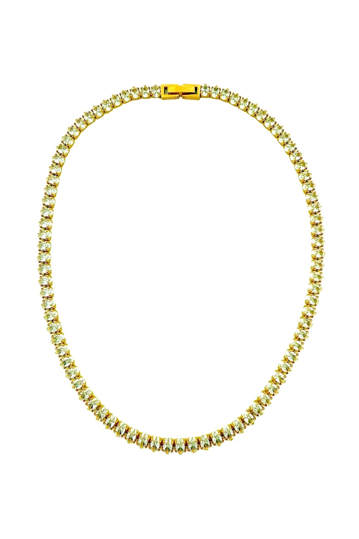 Oval Tennis Choker Necklace