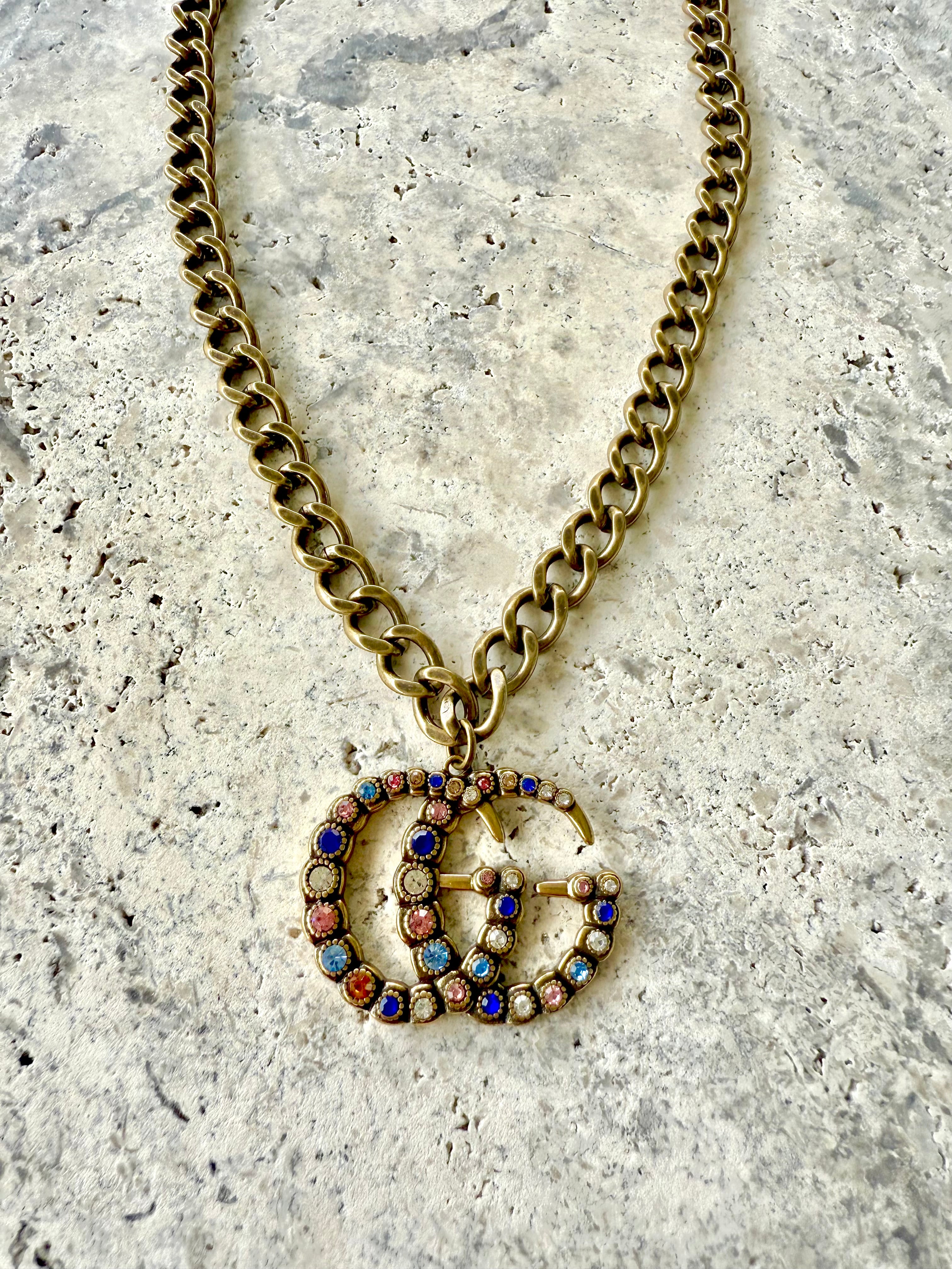 GG CZ Logo Necklace