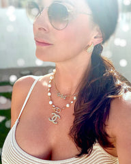 CC Pearl Clover & CZ Toggle Necklace