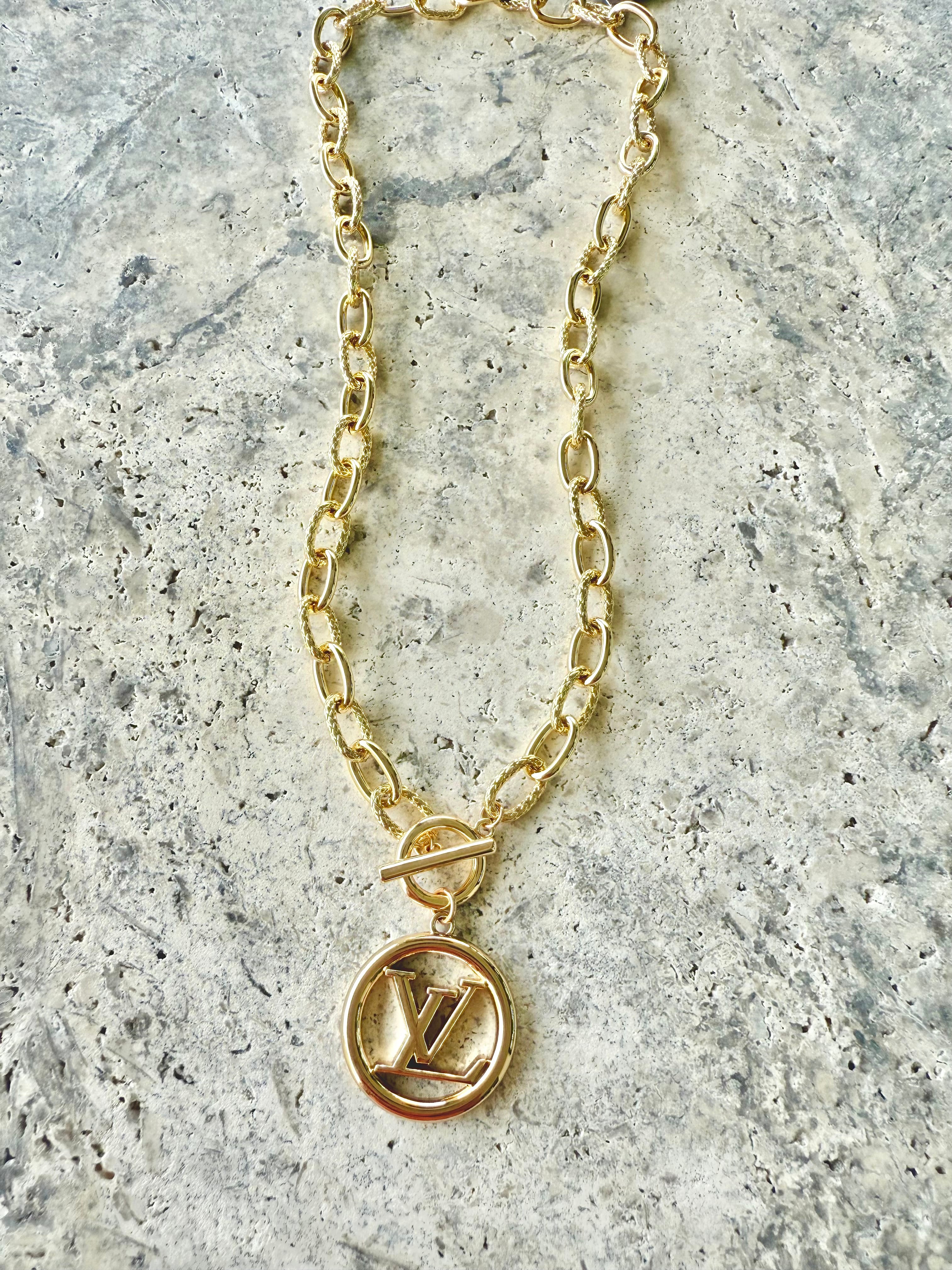 LV Gold Circle Necklace