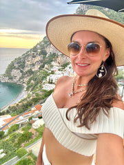 CC White Leather Chain Necklace