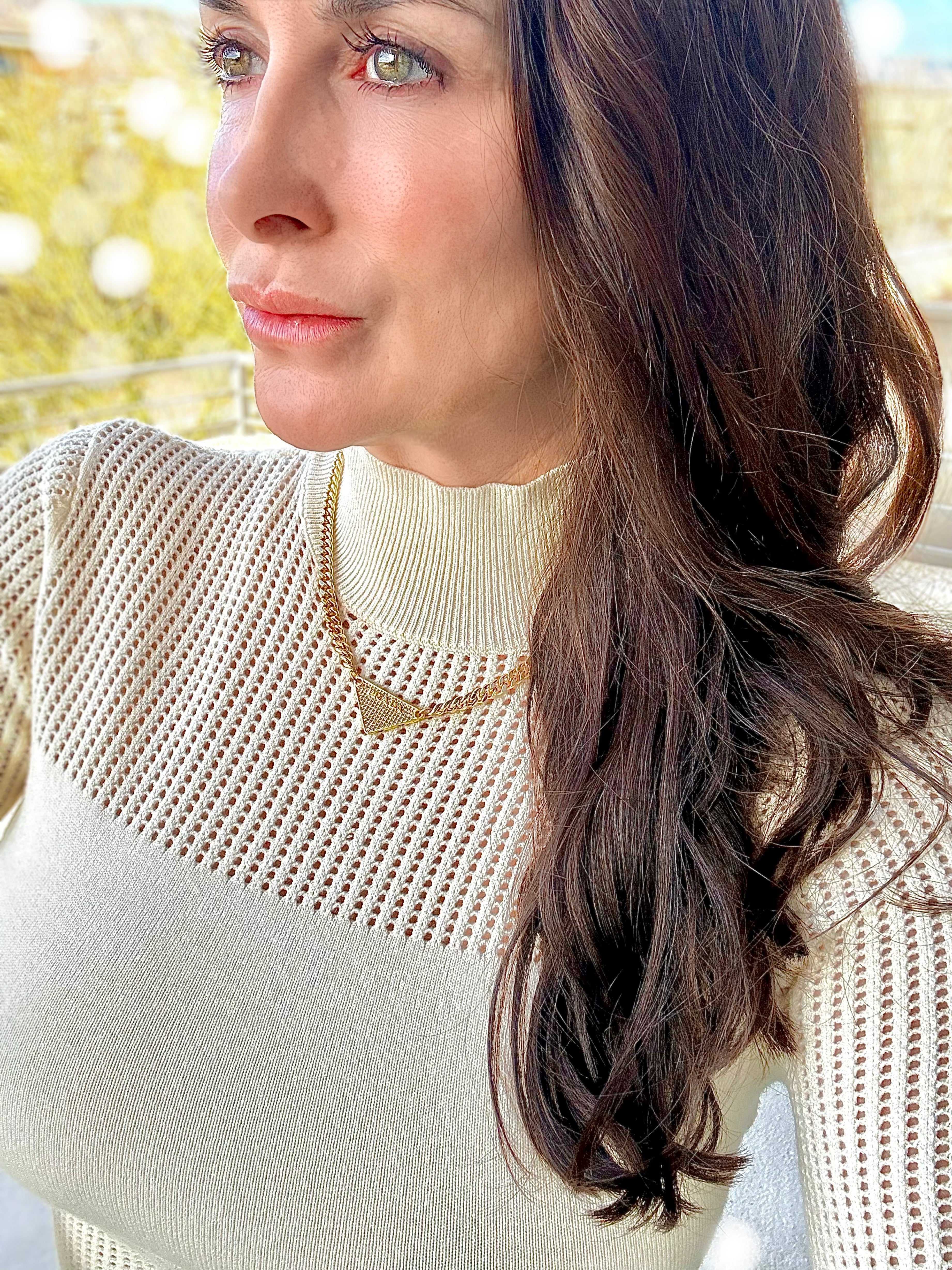 P-RAD CZ Gold Tag Necklace