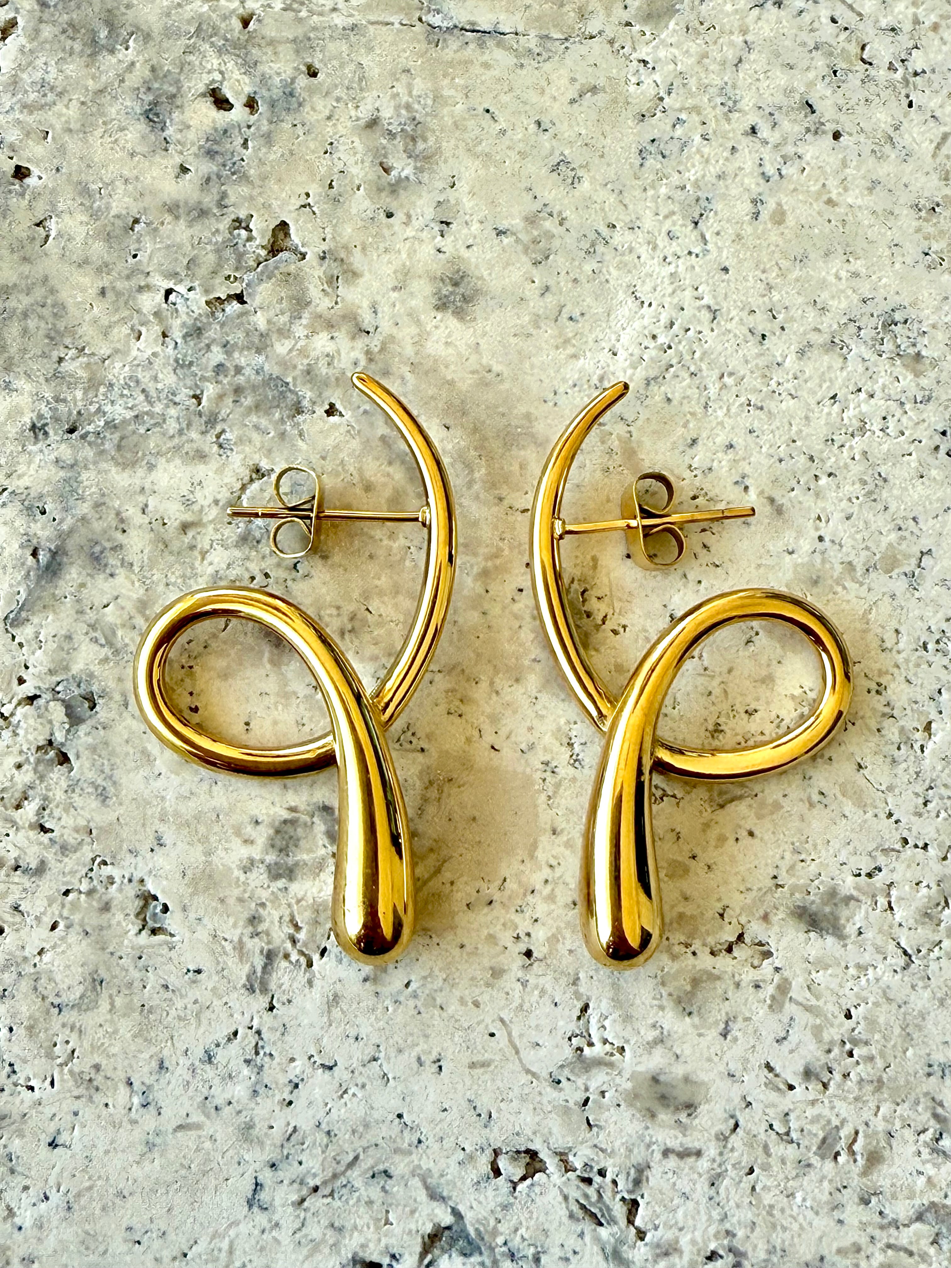 Gold Swirl Earrings