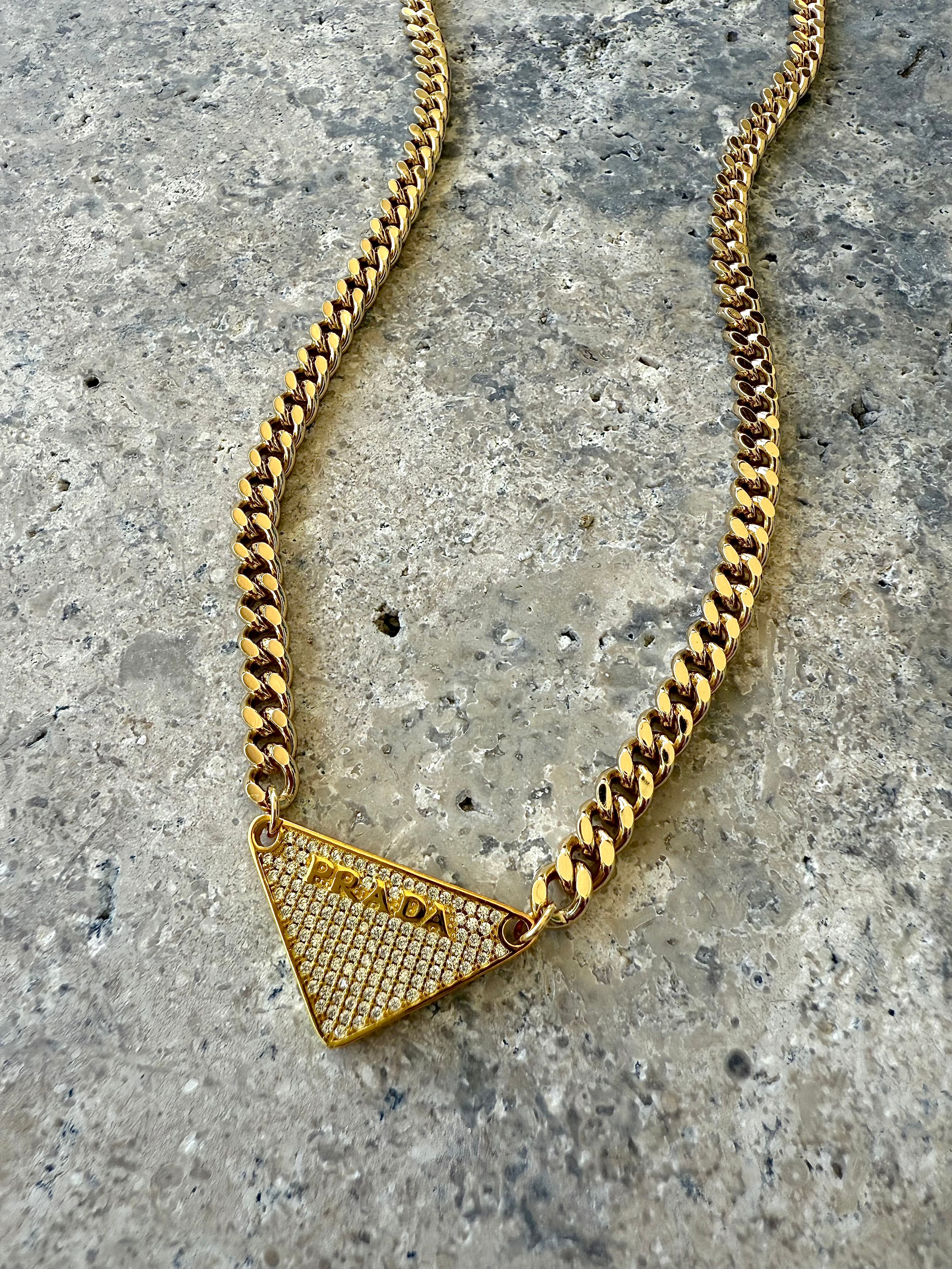 P-RAD CZ Gold Tag Necklace