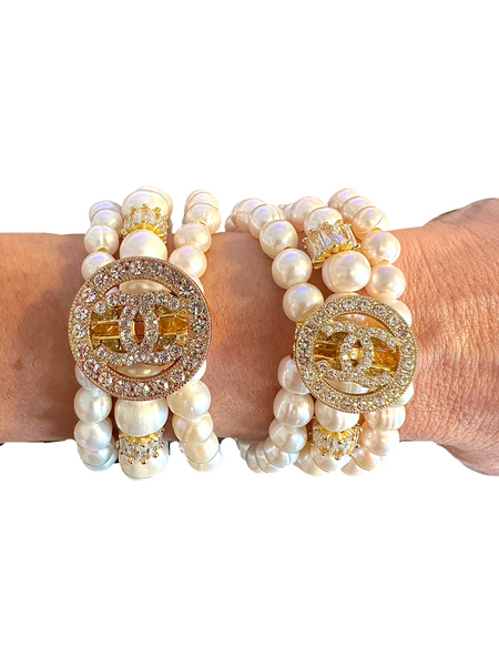 CC CZ Pearl Button bracelet – Cimber Designs