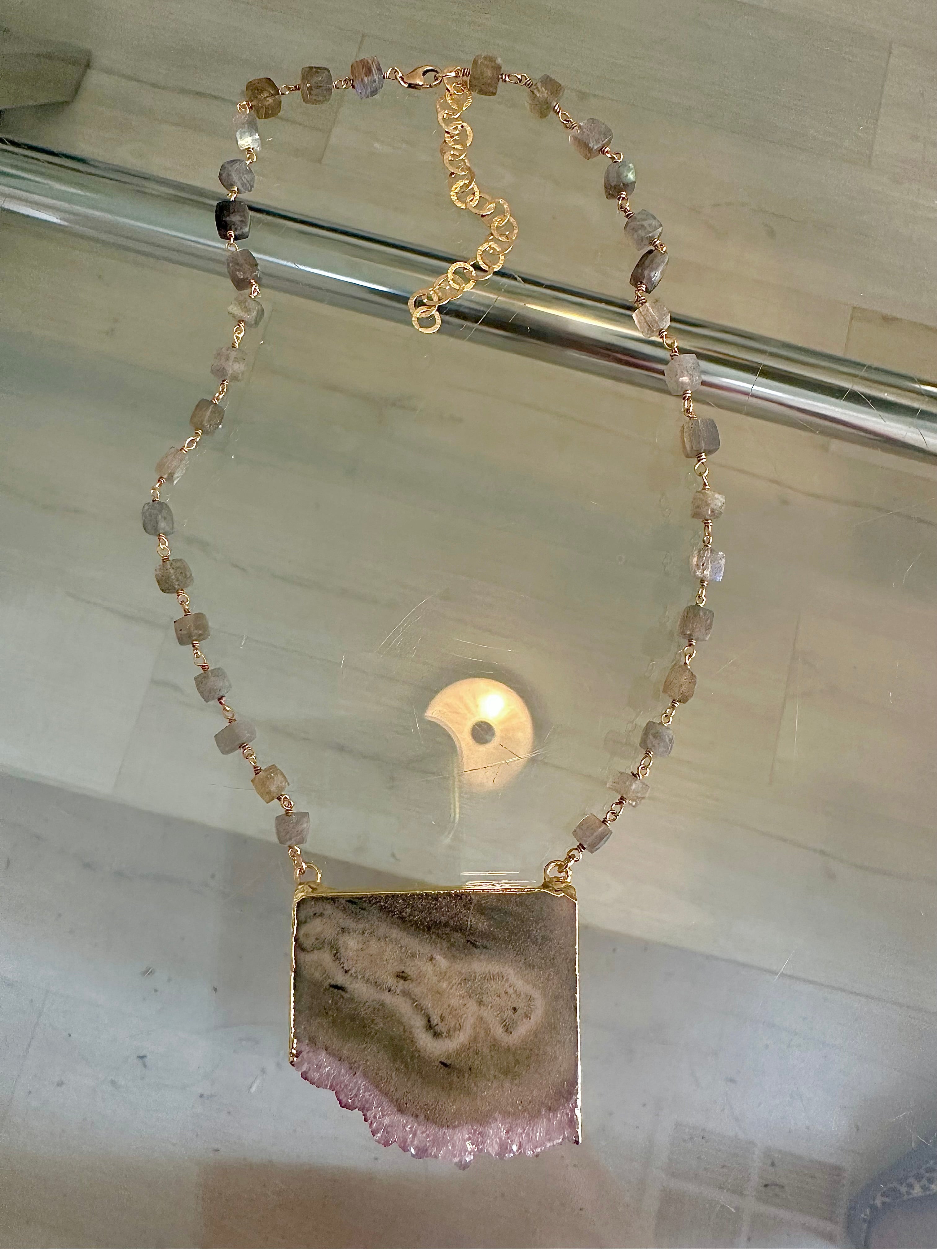 Rectangle Lab Stalactite Necklace