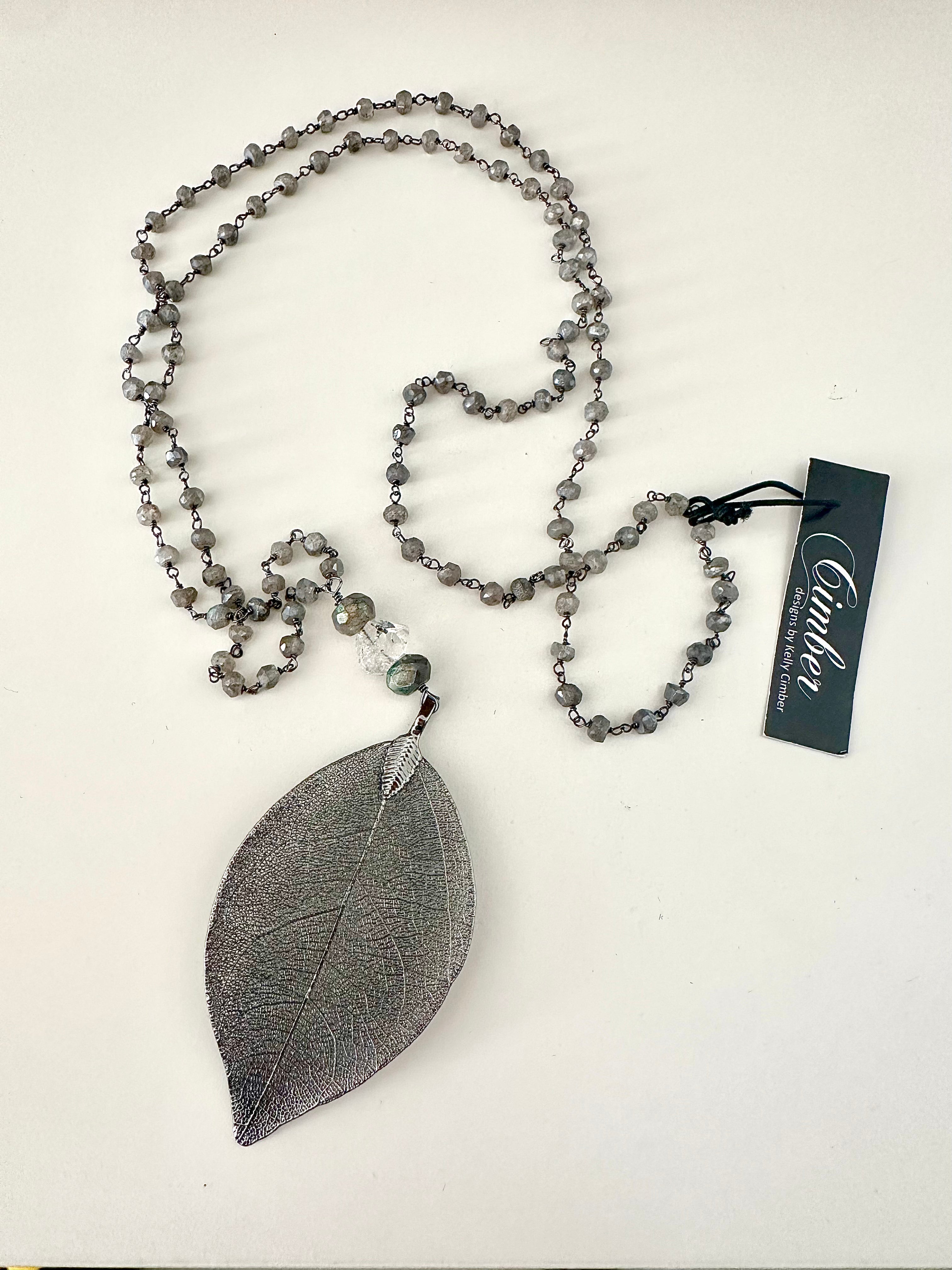 Dark Lab Leaf Necklace