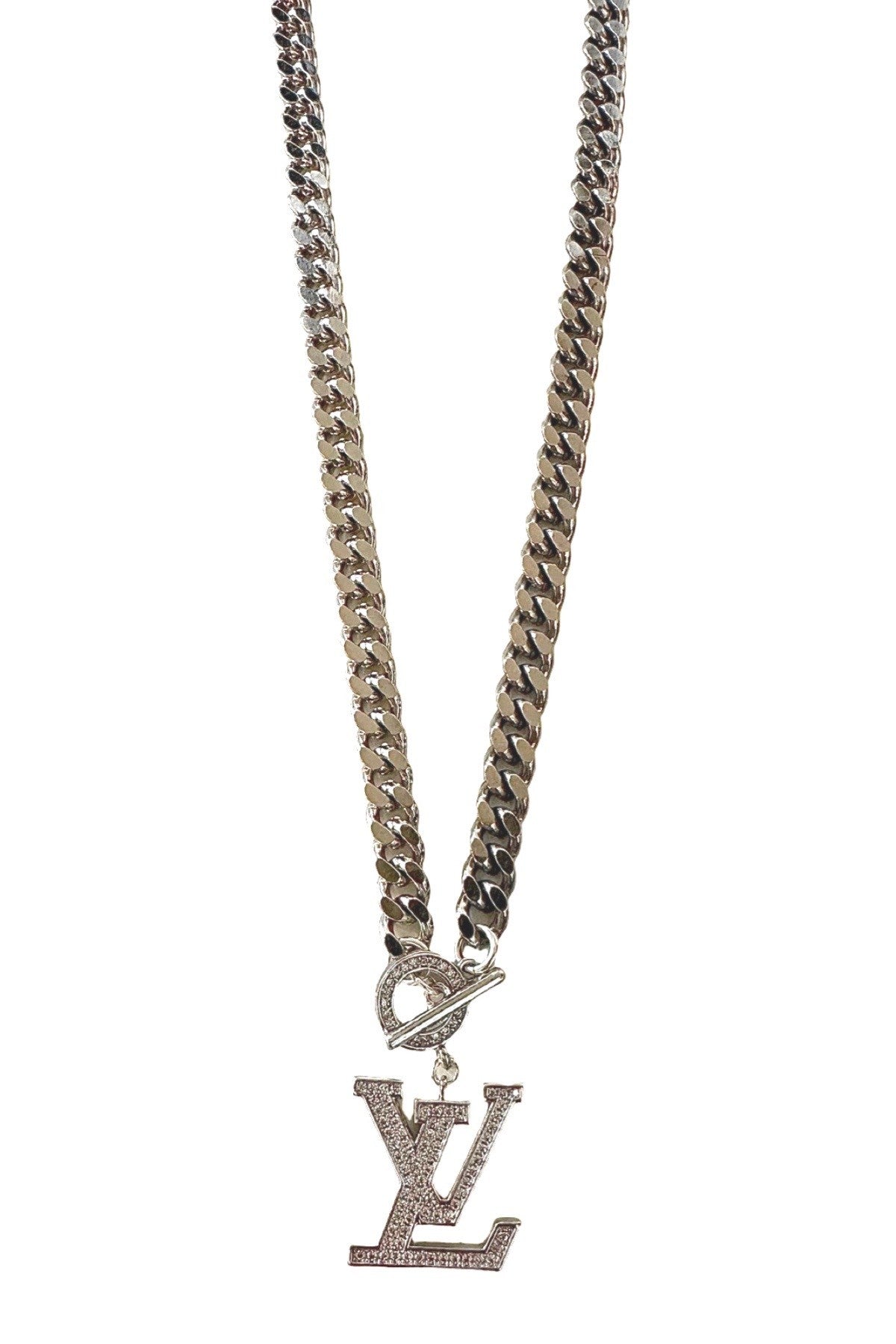 LV Silver Bling Necklace