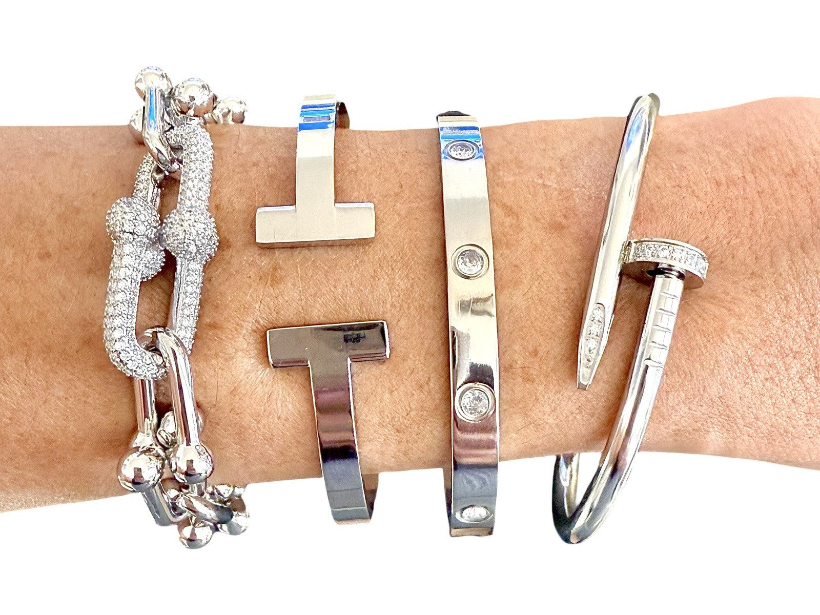 T-shape Silver Bracelet