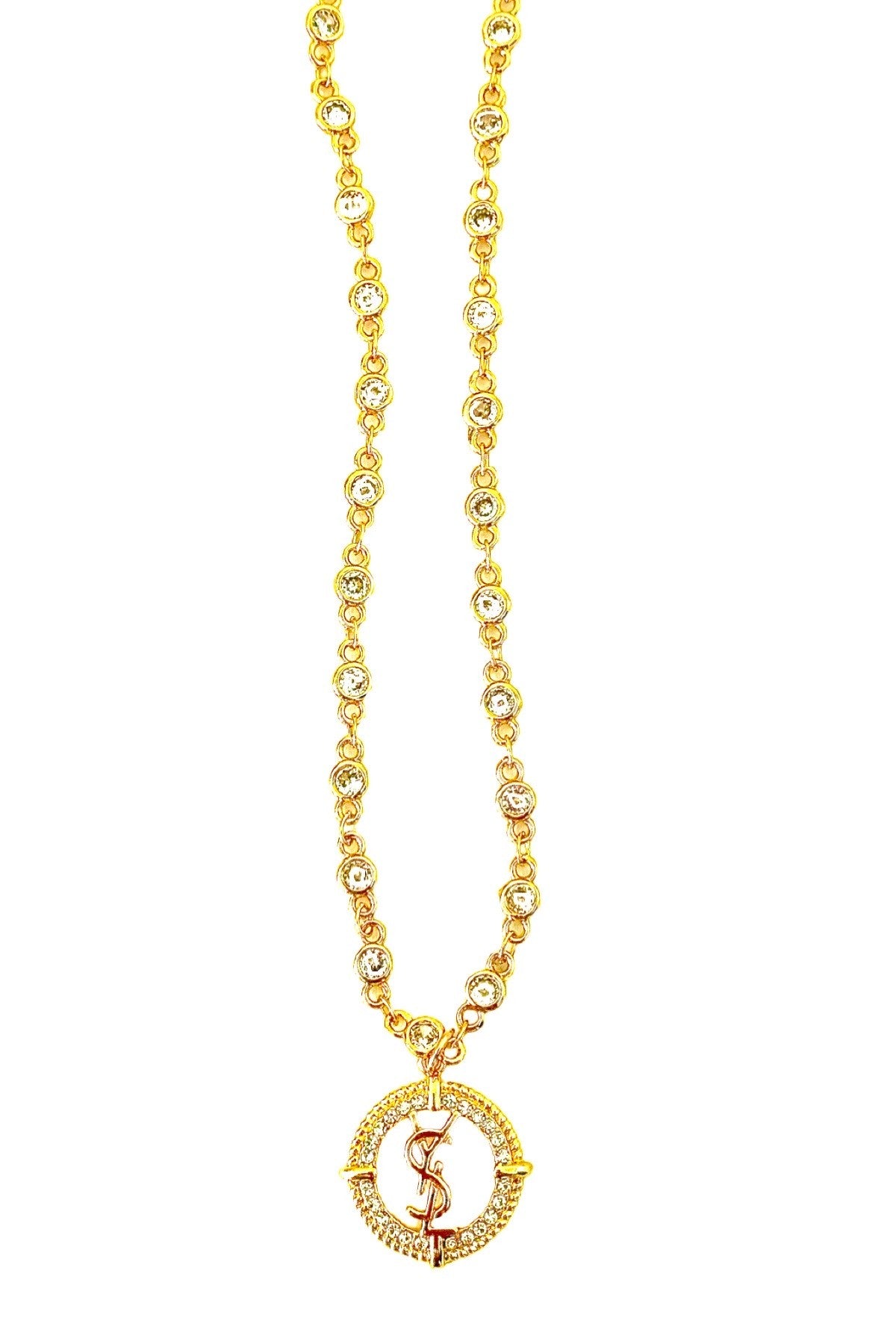 YSL Circle CZ Necklace