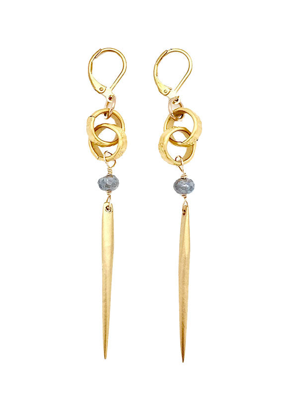 Labradorite Spear Earrings