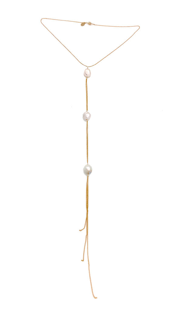 3 Pearl Tassle Necklace