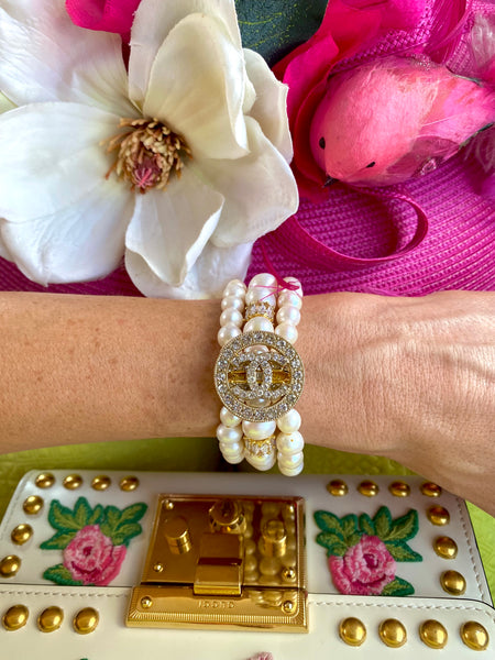 CC CZ Pearl Button bracelet – Cimber Designs