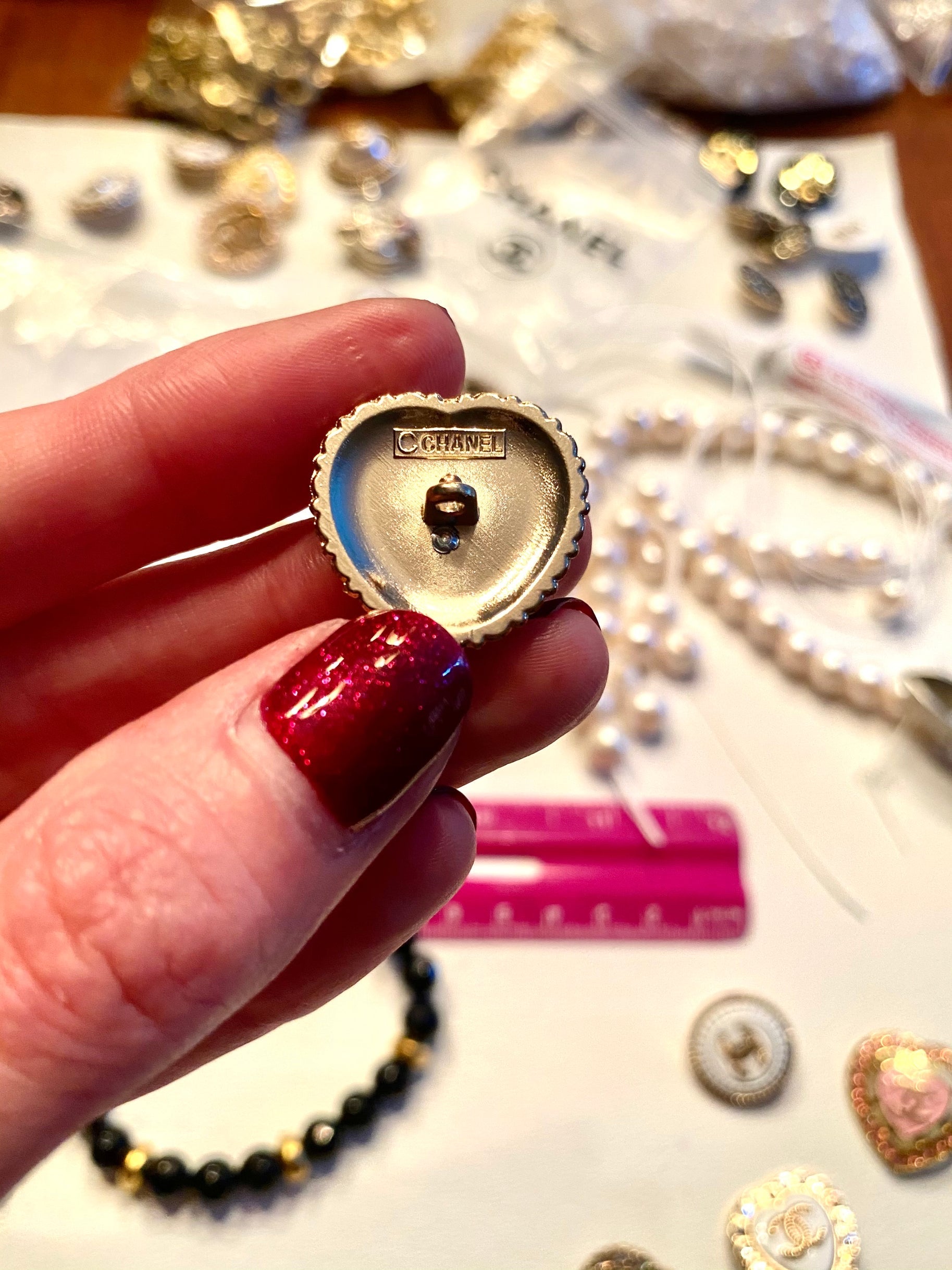 CC Pearl CZ Heart Button bracelet