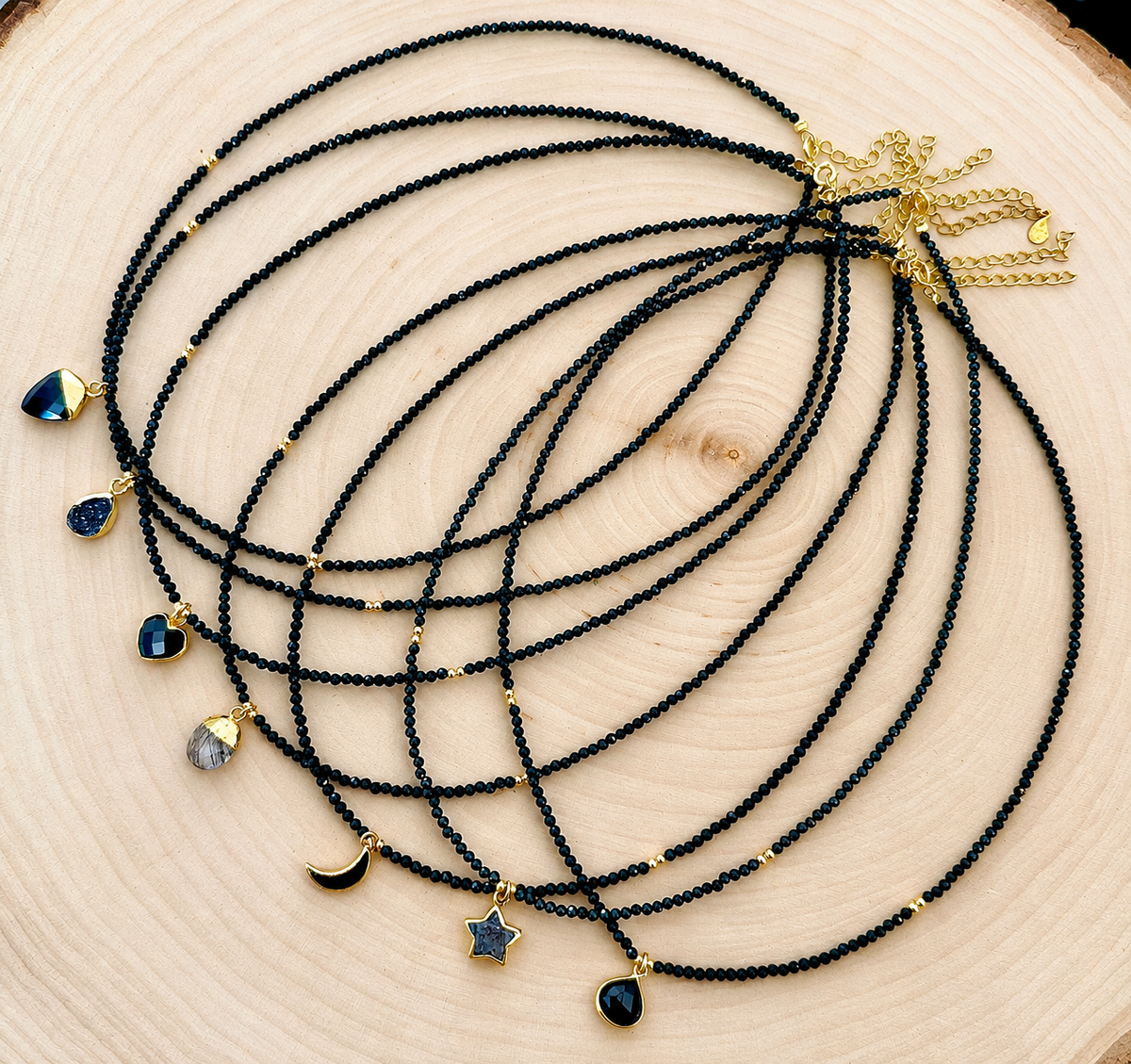 Onyx Gemstone Charm Necklace