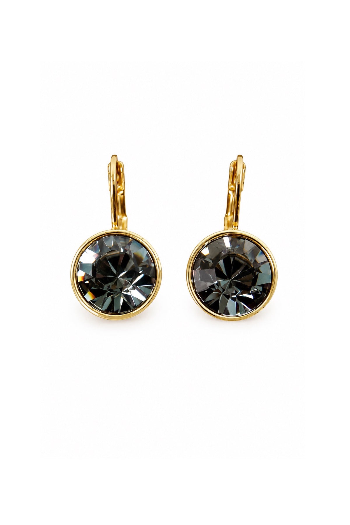 Black Diamond Swarovski Gold Ear drop