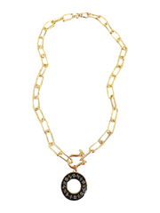 LV Black Donut Link Necklace