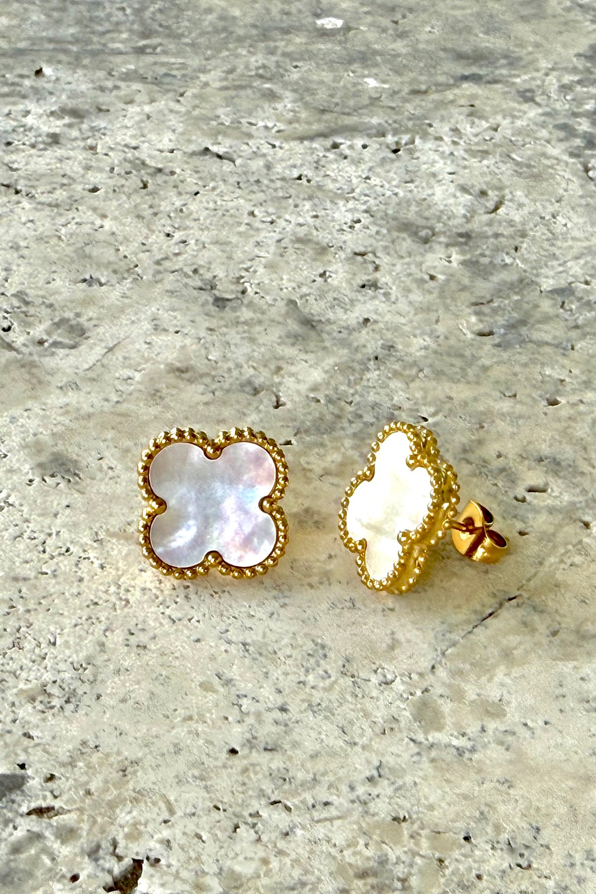 Mother of Pearl Clover Earrings