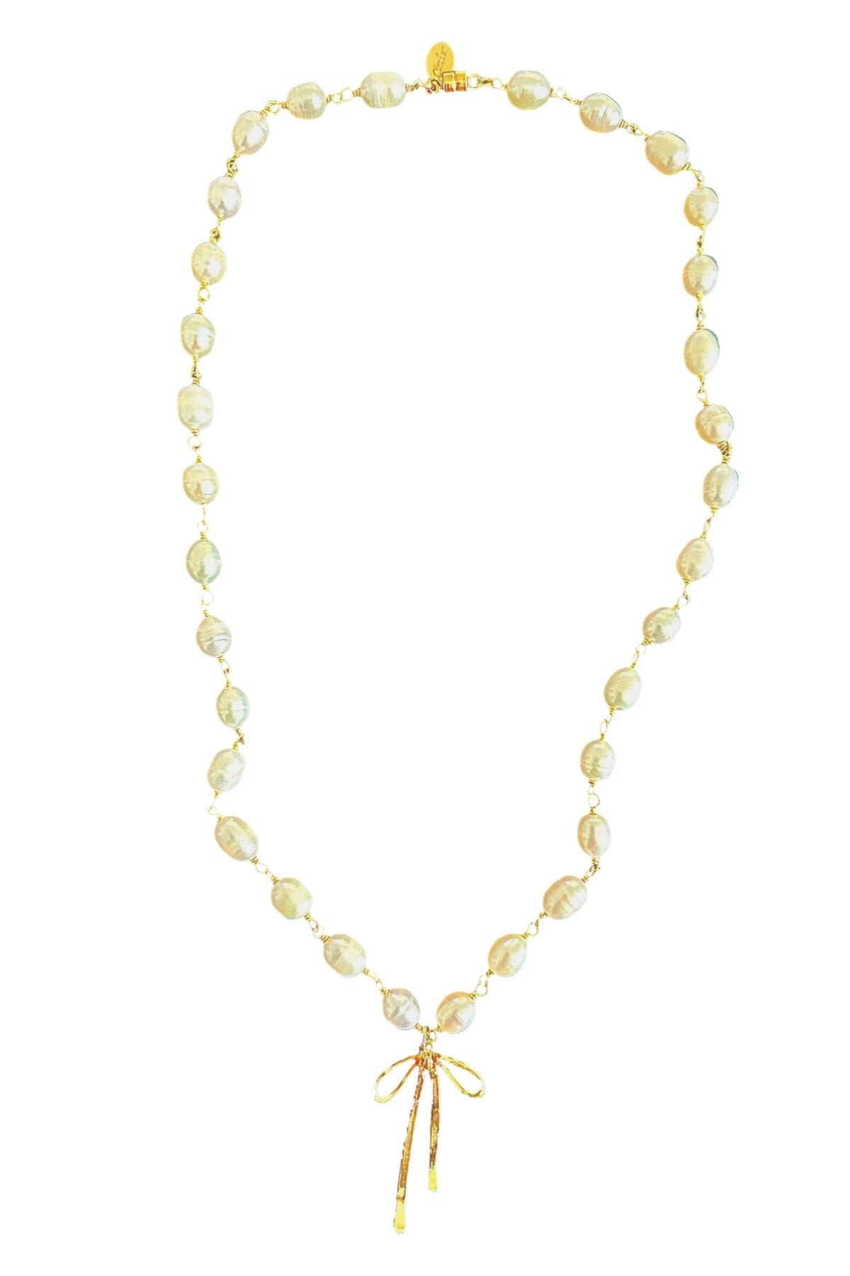 Pearl Tied Bow Necklace