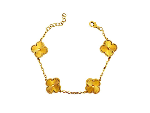 4 Gold Leaf Clover Bracelet