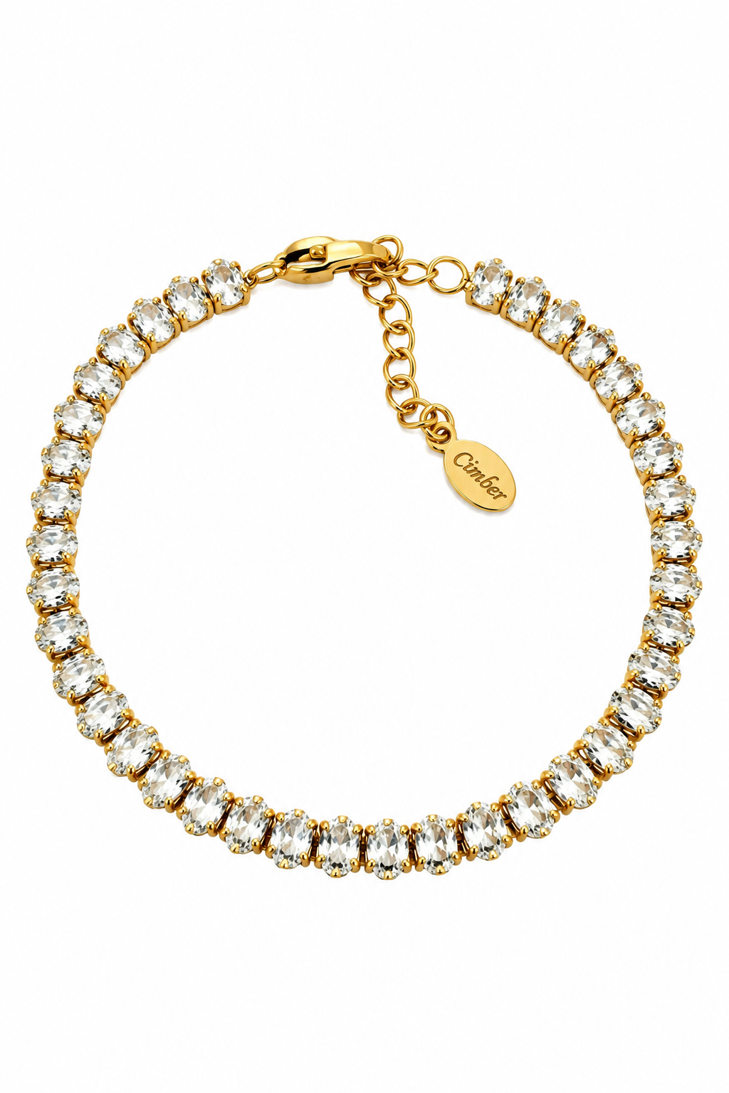 Oval Rhinestone Tennis Bracelet