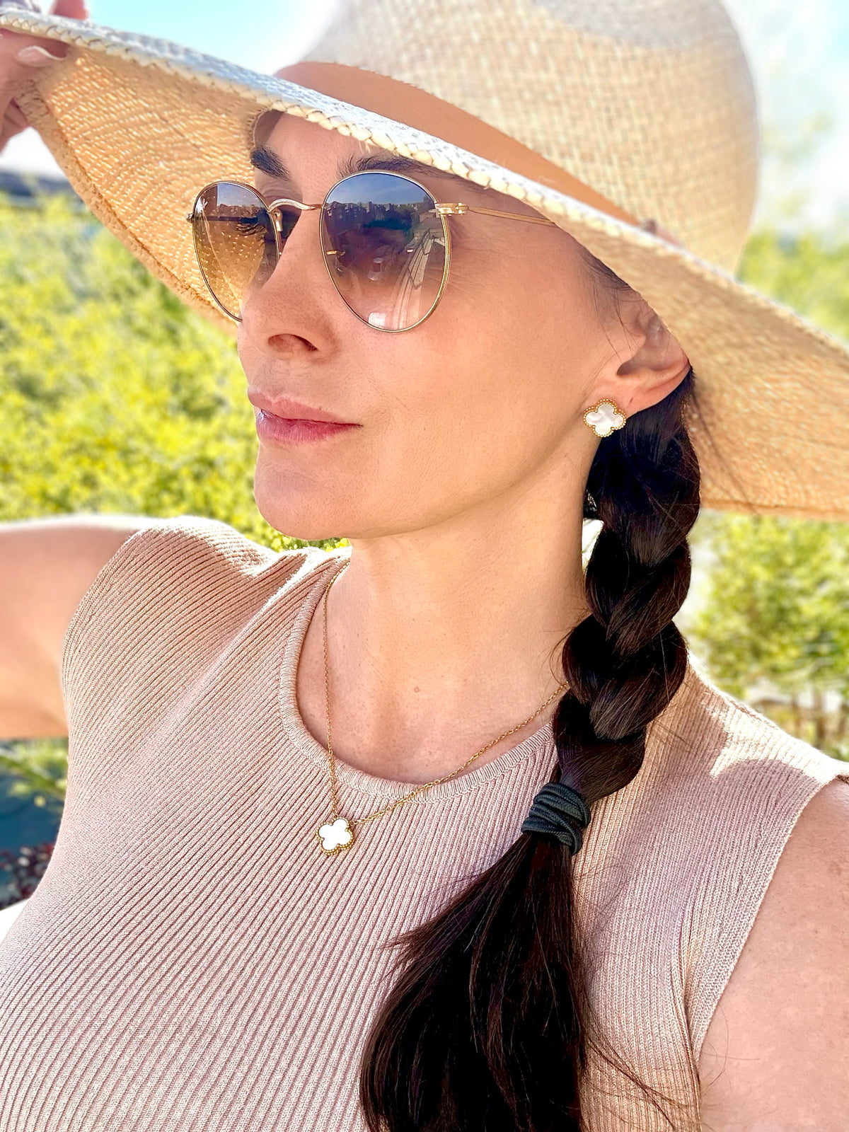 Mother of Pearl Clover Earrings