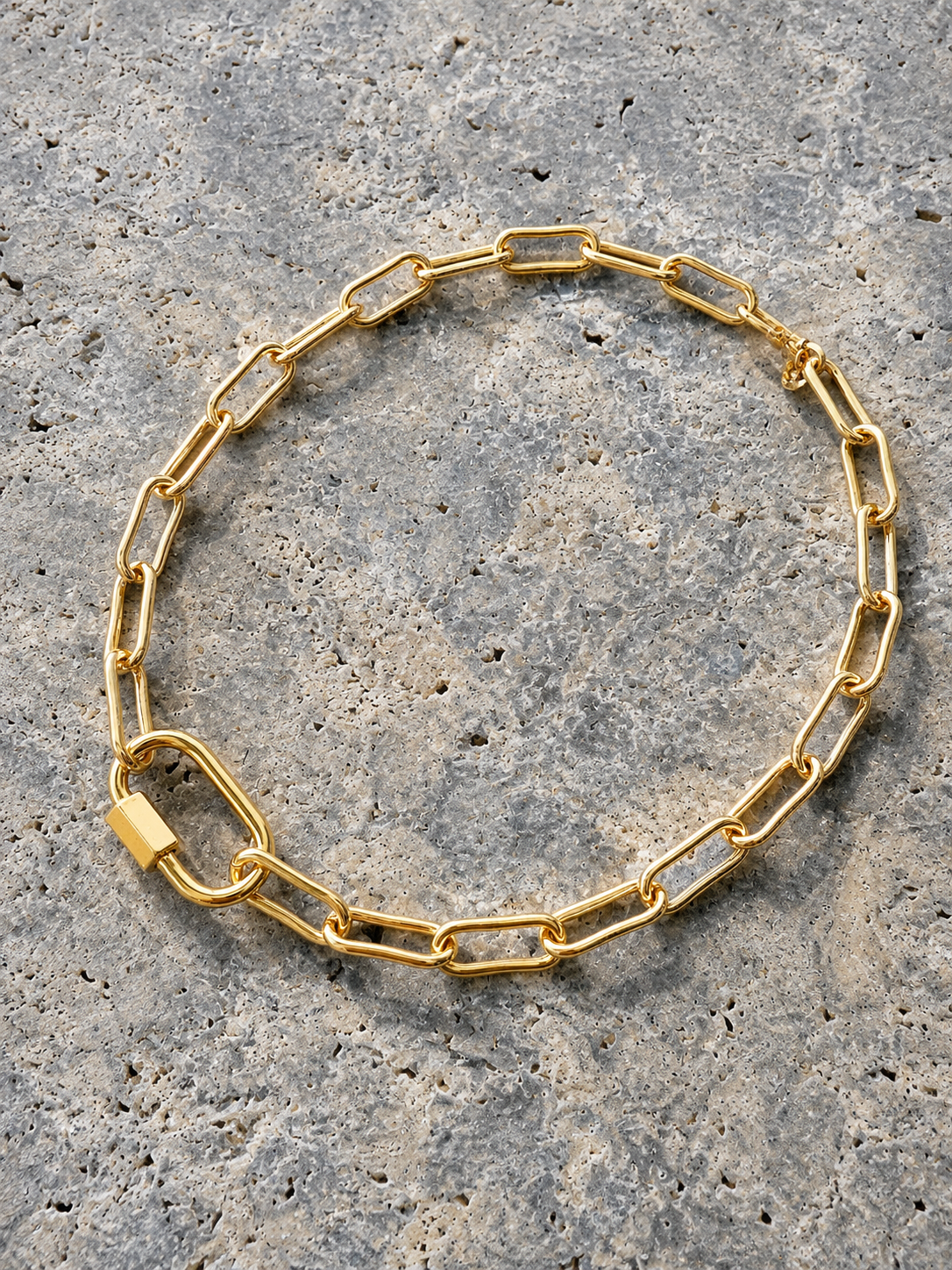 Gold Carabiner Link Necklace