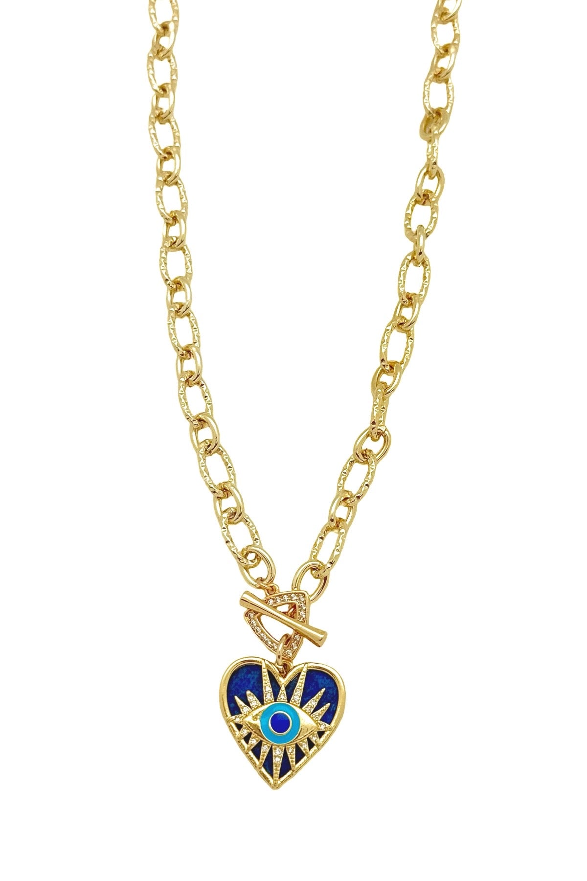 Blue Eyed Heart Necklace