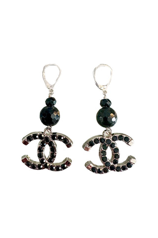 CC Silver Onyx Dangle Earrings