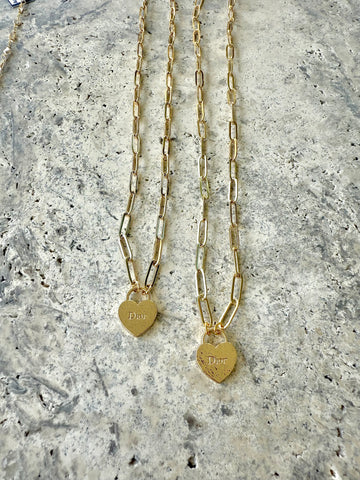 DR Heart Necklace