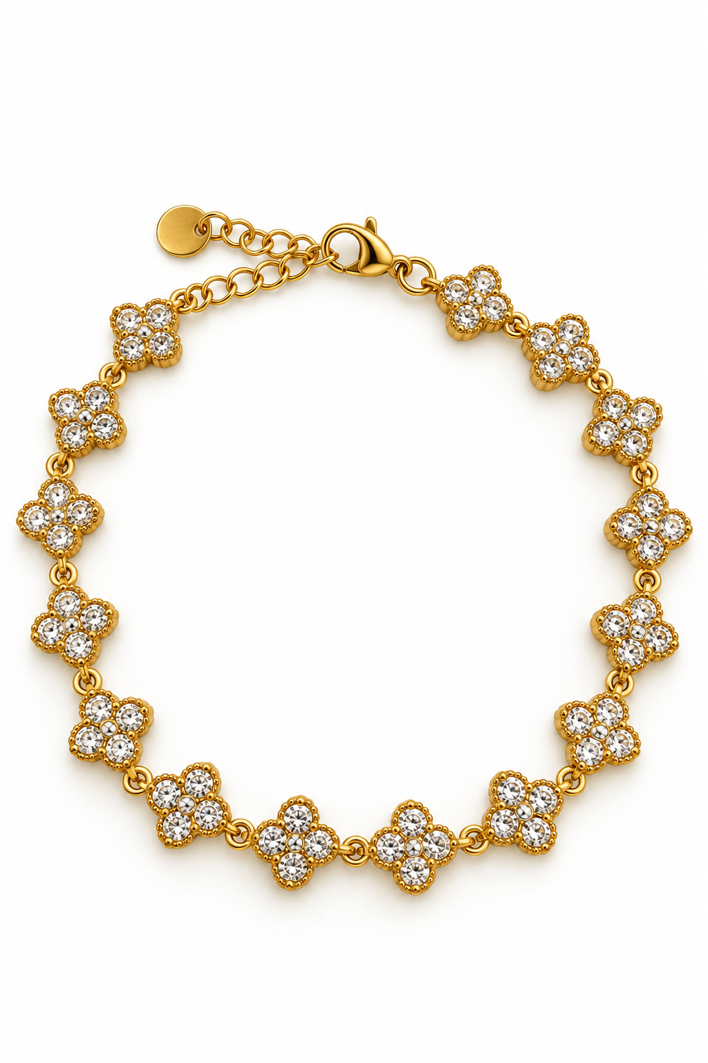 Mini Rhinestone Clover Bracelet