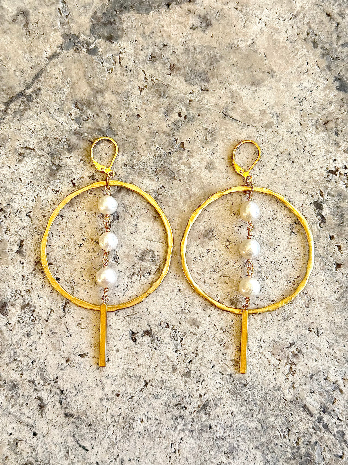 Large Pearl Drop Earrings