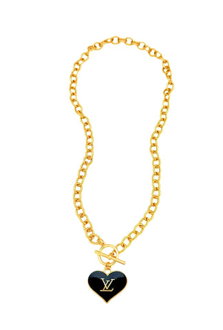 LV Black Heart Necklace