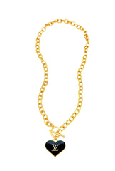 LV Black Heart Necklace