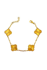 4 Gold Leaf Clover Bracelet