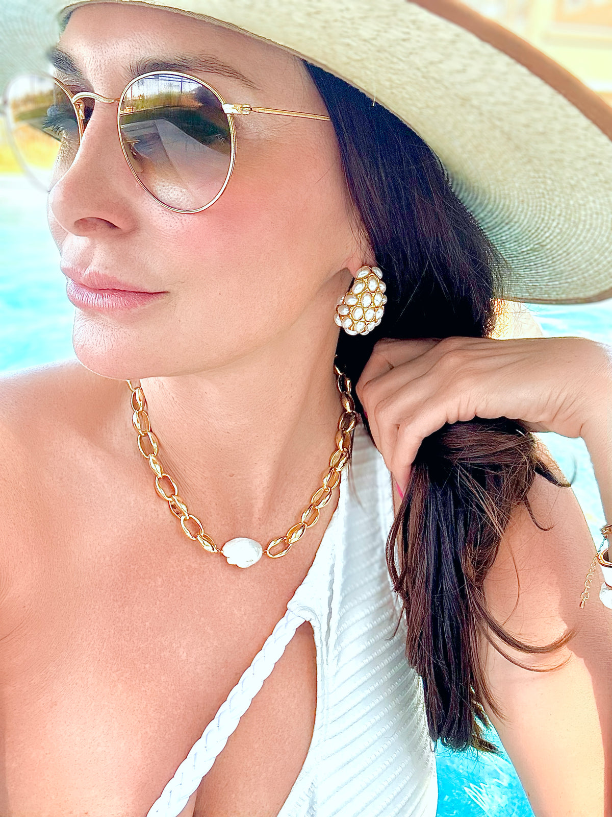 Large Pearl Teardrop Earrings