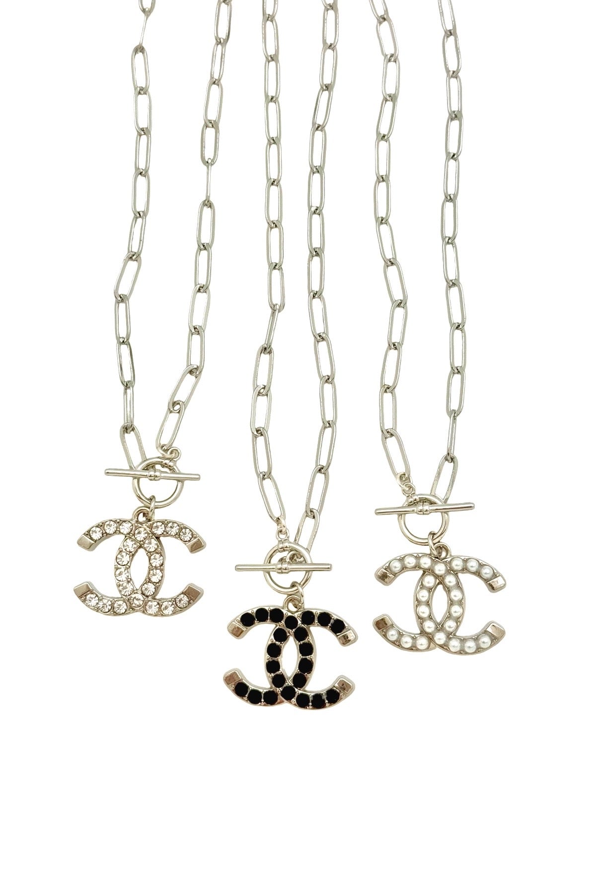 CC Silver Link & Toggle Necklace