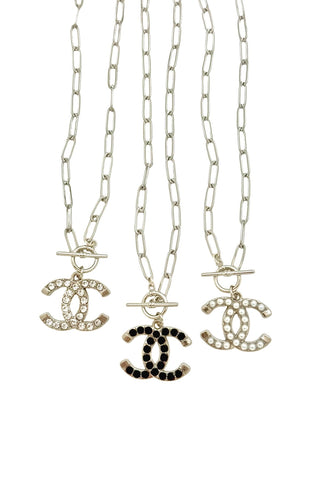 CC Silver Link & Toggle Necklace