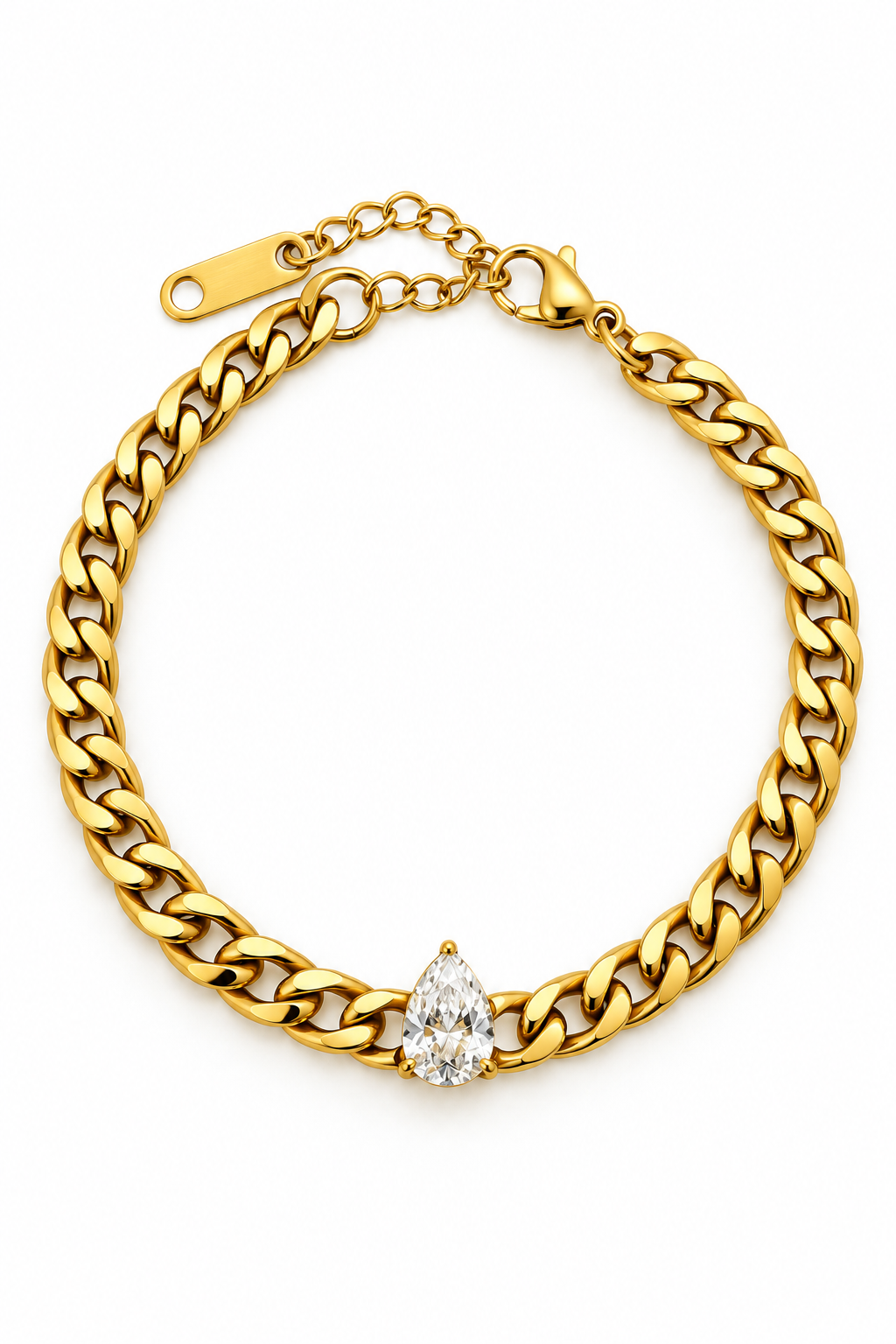 Teardrop Solitaire CZ Bracelet