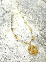 Round Logo Layer Necklace