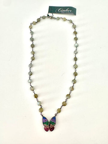 Small Lab Butterfly Necklace