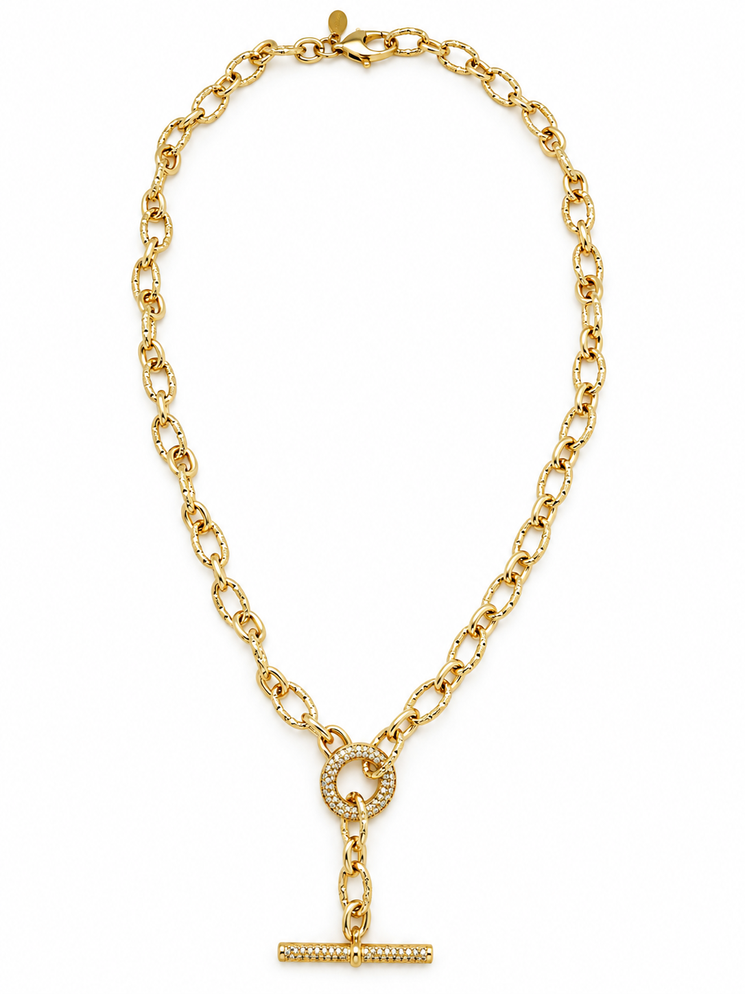 Diamond Cut Toggle Necklace