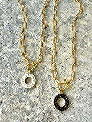 LV Black Donut Link Necklace